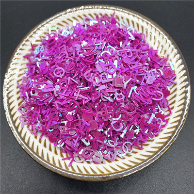 1000db/tétel 6mm-es PVC betű alakú flitterek Paillettes köröm kézműves kiegészítőkhöz barkácsolás medál flitteres körömflitter