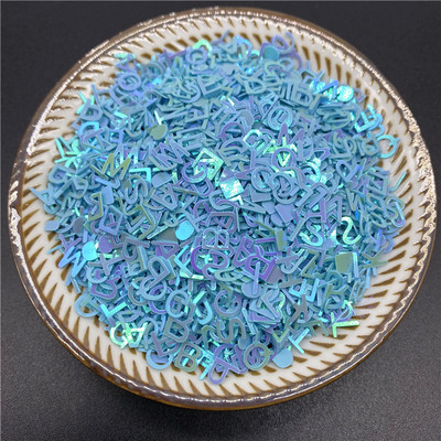 1000db/tétel 6mm-es PVC betű alakú flitterek Paillettes köröm kézműves kiegészítőkhöz barkácsolás medál flitteres körömflitter