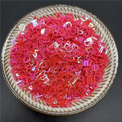 1000db/tétel 6mm-es PVC betű alakú flitterek Paillettes köröm kézműves kiegészítőkhöz barkácsolás medál flitteres körömflitter