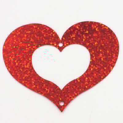 20gab 80*53mm lāzera caurdurti mīloši sirds vizuļi PVC 1 caurumu pailletes DIY kāzu ballīšu šūšanas amatniecības Lentejuelas aksesuāri