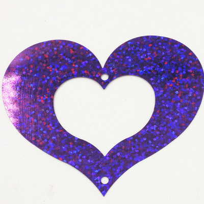 20gab 80*53mm lāzera caurdurti mīloši sirds vizuļi PVC 1 caurumu pailletes DIY kāzu ballīšu šūšanas amatniecības Lentejuelas aksesuāri
