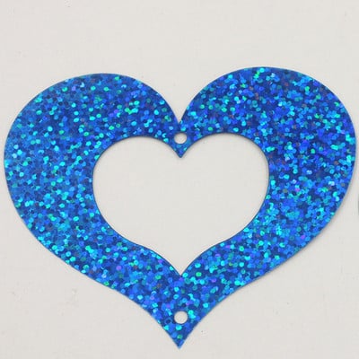 20gab 80*53mm lāzera caurdurti mīloši sirds vizuļi PVC 1 caurumu pailletes DIY kāzu ballīšu šūšanas amatniecības Lentejuelas aksesuāri