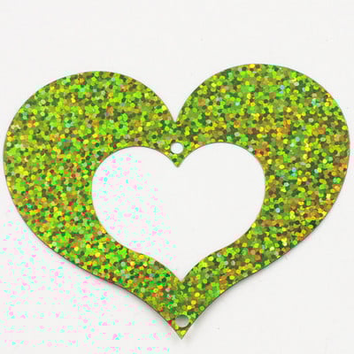 20gab 80*53mm lāzera caurdurti mīloši sirds vizuļi PVC 1 caurumu pailletes DIY kāzu ballīšu šūšanas amatniecības Lentejuelas aksesuāri