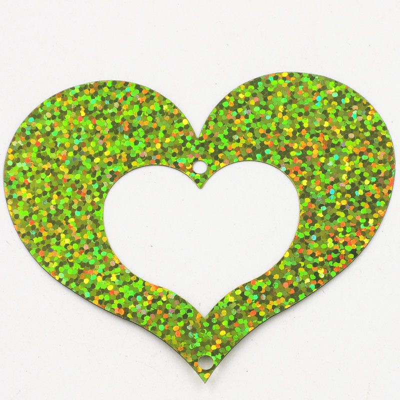 20gab 80*53mm lāzera caurdurti mīloši sirds vizuļi PVC 1 caurumu pailletes DIY kāzu ballīšu šūšanas amatniecības Lentejuelas aksesuāri