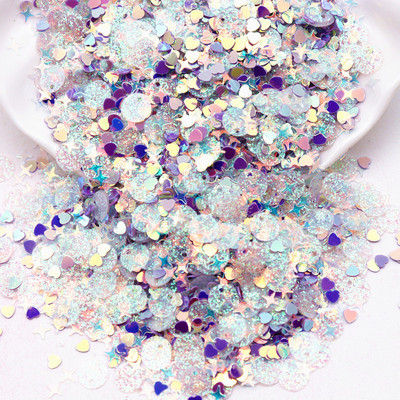 Jaukti mirdzoši caurspīdīgi vizuļi, plakani, apaļi, vaļīgi vizuļi, pailletes, šūšana, kāzu amatniecība, nagu māksla, naktskluba kleita, aksesuārs 10g