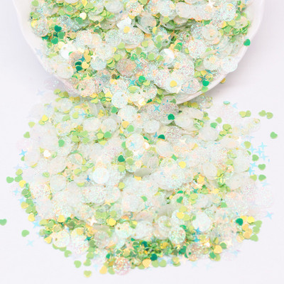 Jaukti mirdzoši caurspīdīgi vizuļi, plakani, apaļi, vaļīgi vizuļi, pailletes, šūšana, kāzu amatniecība, nagu māksla, naktskluba kleita, aksesuārs 10g