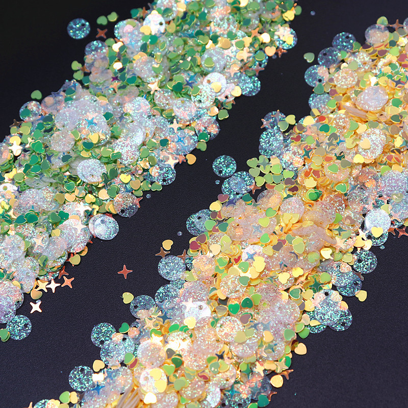 Jaukti mirdzoši caurspīdīgi vizuļi, plakani, apaļi, vaļīgi vizuļi, pailletes, šūšana, kāzu amatniecība, nagu māksla, naktskluba kleita, aksesuārs 10g