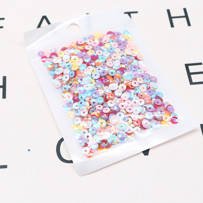 10g Daudzkrāsains vizulis, izliekts kauss, vaļīgs PVC, daudzizmēri, 4 mm, 5 mm vizulis, šūšana, kāzu amatniecība, apģērba aksesuāri, pērlītes