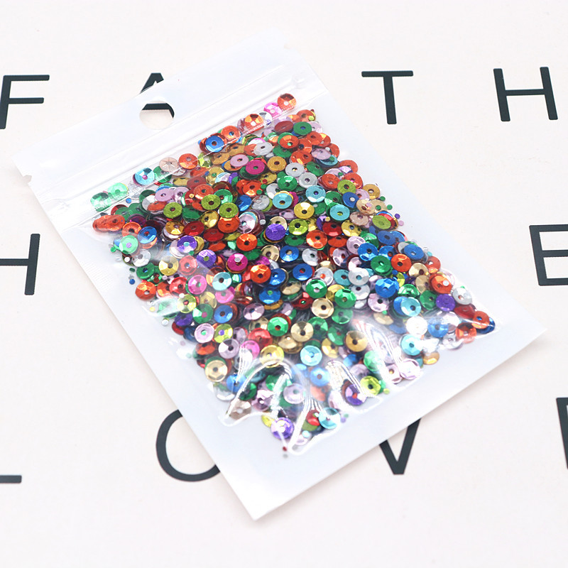 10g Daudzkrāsains vizulis, izliekts kauss, vaļīgs PVC, daudzizmēri, 4 mm, 5 mm vizulis, šūšana, kāzu amatniecība, apģērba aksesuāri, pērlītes