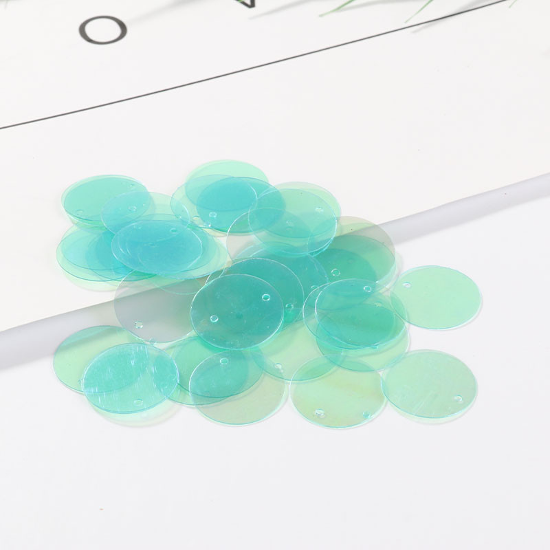 90 db/tétel átlátszó flitterek 2 cm-es nagy kerek flitterek varrások oldalsó lyukkal női ruhák számára barkács kiegészítők