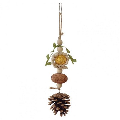 Madárrágójáték Fenyőtoboz harapásálló Unalomcsillapítás Természetes kisállat papagáj rágóhinta függőketrec játék игрушки для попугаев