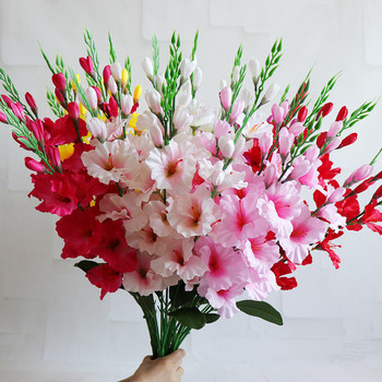 1 τμχ Γλαδιόλα Τεχνητά Μεταξωτά Λουλούδια Ορχιδέα Ψεύτικο Λουλούδι για Γαμήλιο Διακόσμηση Φεστιβάλ Σπίτι Τραπέζι Ανθοσυνθέσεις