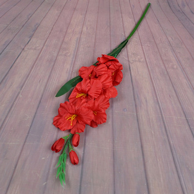 1 db Gladiolus Műselyem Virágok Orchidea Hamis virág esküvőre Otthoni Fesztivál dekorációs Asztali Virágkötészeti