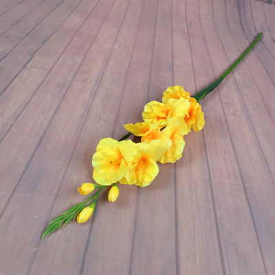 1 db Gladiolus Műselyem Virágok Orchidea Hamis virág esküvőre Otthoni Fesztivál dekorációs Asztali Virágkötészeti