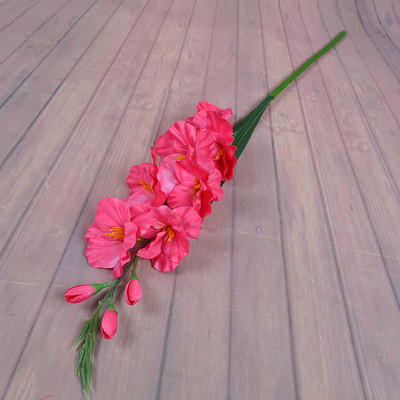 1 db Gladiolus Műselyem Virágok Orchidea Hamis virág esküvőre Otthoni Fesztivál dekorációs Asztali Virágkötészeti