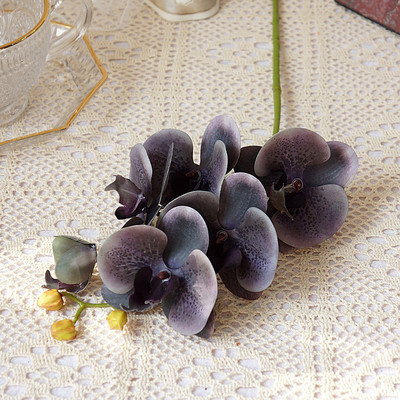 6 Heads Real touch orhideja Lateksa mākslīgie ziedi mājas istabas dekorēšanai dzīvojamās istabas dekorēšanai flores mākslīgās