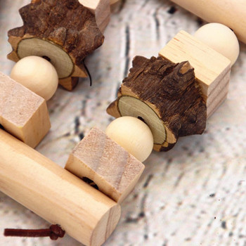 Parakeet Wooden Chew Toy, Κρεμαστά μπισκότα ξύλου για ράμφισμα και μάσημα, υπέροχα για παπαγάλους, μακάο, γκρι Αφρικής