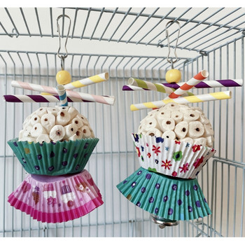 Bird Toy Natural Sola Balls Cake Soft Chew Shredder Παιχνίδι αναζήτησης τροφής για παπαγάλο