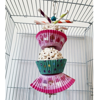 Играчка за птици Natural Sola Balls Cake Мек дъвчещ шредер Играчка за събиране на храна за папагал