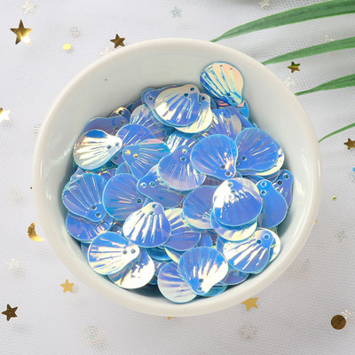 10g/συσκευασία 13mm glitter Shell PVC Loose πούλιες για ράψιμο Διακοσμητικά ευρήματα Wedding Handcraft Γυναικεία ρούχα Αξεσουάρ φορέματος