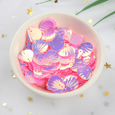 10g/συσκευασία 13mm glitter Shell PVC Loose πούλιες για ράψιμο Διακοσμητικά ευρήματα Wedding Handcraft Γυναικεία ρούχα Αξεσουάρ φορέματος