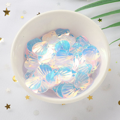 10g/συσκευασία 13mm glitter Shell PVC Loose πούλιες για ράψιμο Διακοσμητικά ευρήματα Wedding Handcraft Γυναικεία ρούχα Αξεσουάρ φορέματος