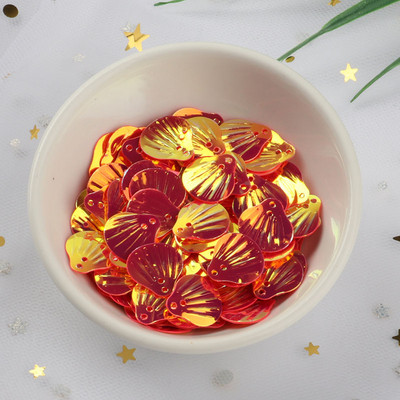 10g/συσκευασία 13mm glitter Shell PVC Loose πούλιες για ράψιμο Διακοσμητικά ευρήματα Wedding Handcraft Γυναικεία ρούχα Αξεσουάρ φορέματος