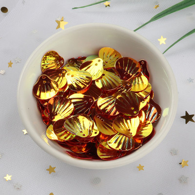 10g/συσκευασία 13mm glitter Shell PVC Loose πούλιες για ράψιμο Διακοσμητικά ευρήματα Wedding Handcraft Γυναικεία ρούχα Αξεσουάρ φορέματος