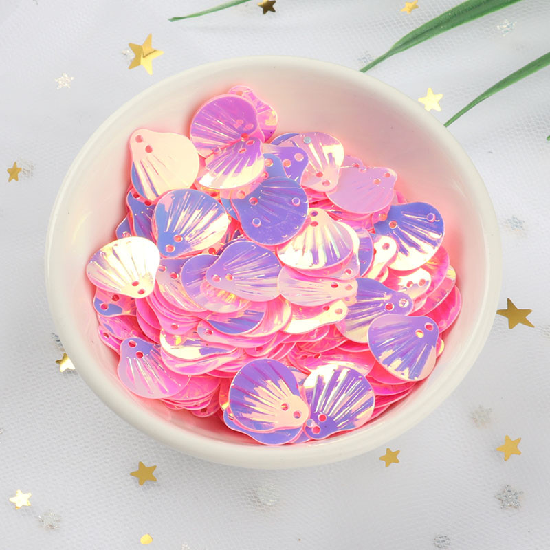 10g/συσκευασία 13mm glitter Shell PVC Loose πούλιες για ράψιμο Διακοσμητικά ευρήματα Wedding Handcraft Γυναικεία ρούχα Αξεσουάρ φορέματος