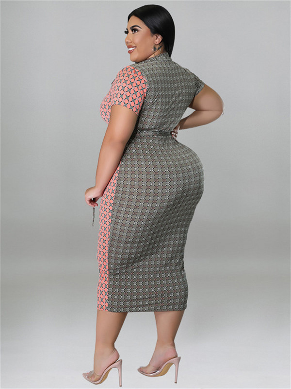 Nagy méretű női ruházati ruhák fűzős Patchwork Bodycon Stretch elegáns kockás maxi ruha egész 3xl 4xl 5xl 6xl