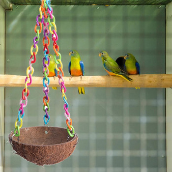 Βολική αιώρα παπαγάλου ανθεκτική στο σκίσιμο Εύκολη αποσυναρμολόγηση Ανθεκτικές κρεμαστές πολύχρωμες αλυσίδες Σπιτάκι πουλιών