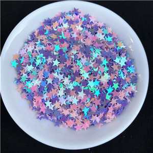 3mm 4mm 5mm zvaigznes formas vizuļi Paillettes nagu mākslas manikīrs Glitter Slime DIY materiāls kāzu dekorācija konfeti 10g