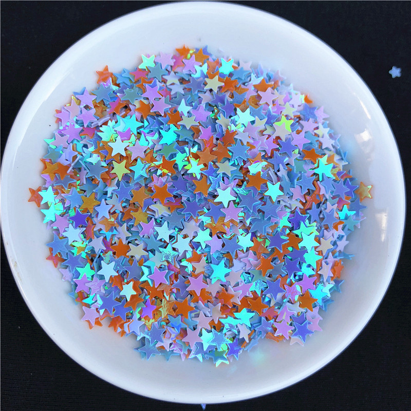 3mm 4mm 5mm zvaigznes formas vizuļi Paillettes nagu mākslas manikīrs Glitter Slime DIY materiāls kāzu dekorācija konfeti 10g