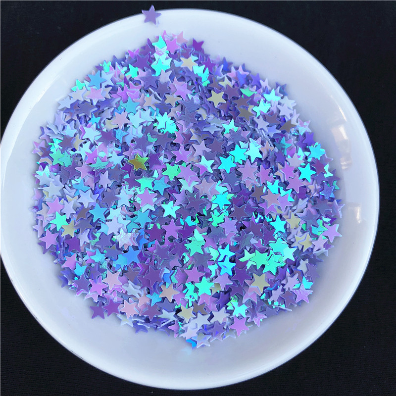 3mm 4mm 5mm zvaigznes formas vizuļi Paillettes nagu mākslas manikīrs Glitter Slime DIY materiāls kāzu dekorācija konfeti 10g