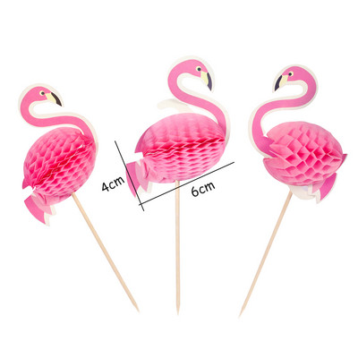 10/20 gab. Krāsu maisījums Tropiskais lietussargs Flamingo ananāsu kokteiļu salmiņi vienreizējās lietošanas sulas dzeramā salmiņa Hawaii pludmales ballītes dekors