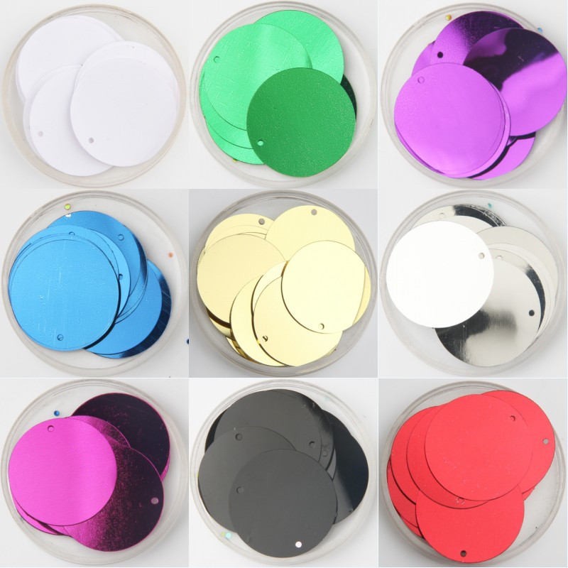 iSequins 30mm παγιέτες για χειροτεχνία Μεγάλη στρογγυλή παγιέτα παγιέτα με 1 πλαϊνή τρύπα Αξεσουάρ ραπτικής DIY