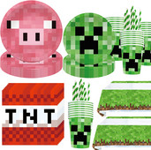 Πράσινο παιχνίδι Διακοσμήσεις για πάρτι γενεθλίων Μπαλόνια παιχνιδιών κινουμένων σχεδίων Επιτραπέζια σκεύη μιας χρήσης σκηνικό για παιδικά είδη πάρτι Δώρα παιχνιδιών