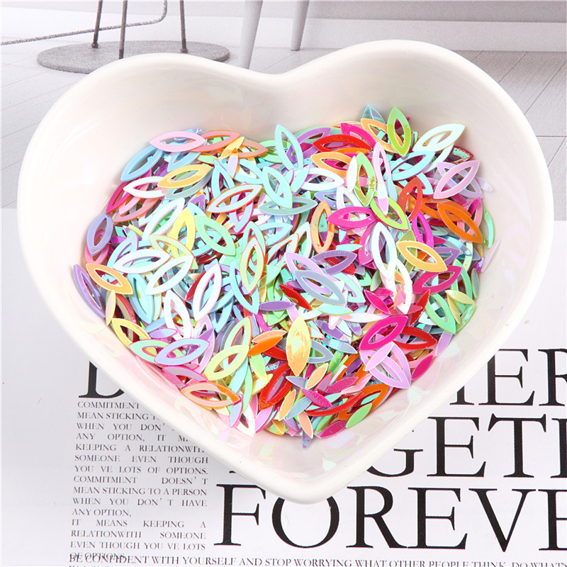 100 gab./iepakojumā 3*9 MM dobas zirga acis, sequins PVC pailletes DIY kāzu šūšana fliteriem amatniecības apģērbs Lentejuelas aksesuāri