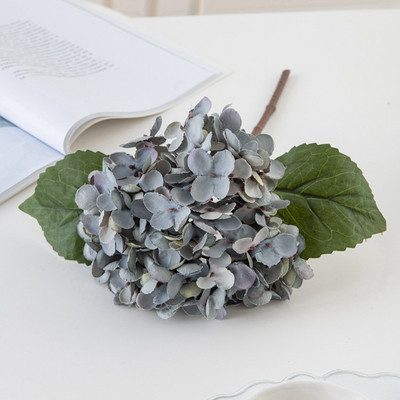 Retro selyem hortenzia csokor Művirágok lakberendezéshez Esküvői hamis növények Scrapbook Karácsonyi füzér nappali dekoráció