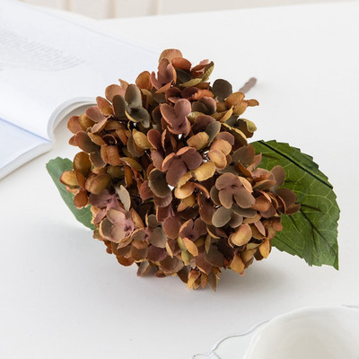 Retro selyem hortenzia csokor Művirágok lakberendezéshez Esküvői hamis növények Scrapbook Karácsonyi füzér nappali dekoráció