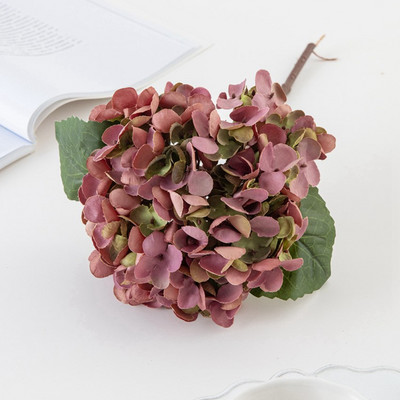 Retro selyem hortenzia csokor Művirágok lakberendezéshez Esküvői hamis növények Scrapbook Karácsonyi füzér nappali dekoráció