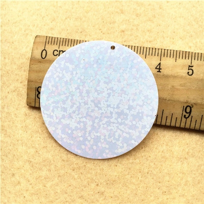 50gab/iepakojumā lāzerbalti lieli vizuļi 3-5cm apaļš gredzens sirds PVC paletes Šūšanas DIY amatniecības materiāls Lentejuelas aksesuāri