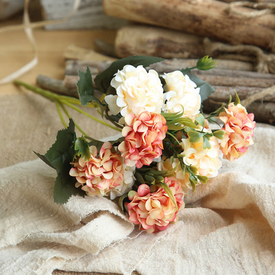 piros művirágok bazsarózsa tearózsa őszi selyem hamis virágok barkácsolás nappaliba Otthoni kert Esküvői dekoráció