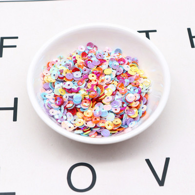 4mm 5mm lāzera vizulis 3D hologramma PVC apaļa kauss sequin šūšana kāzu amatniecība iedomātā kleita ballīte albuma piederumi 20g