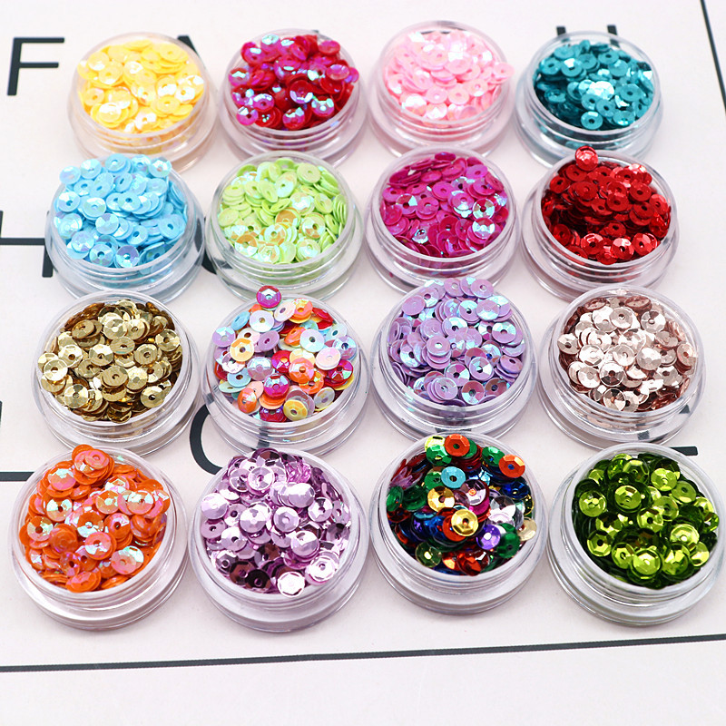 4mm 5mm lāzera vizulis 3D hologramma PVC apaļa kauss sequin šūšana kāzu amatniecība iedomātā kleita ballīte albuma piederumi 20g