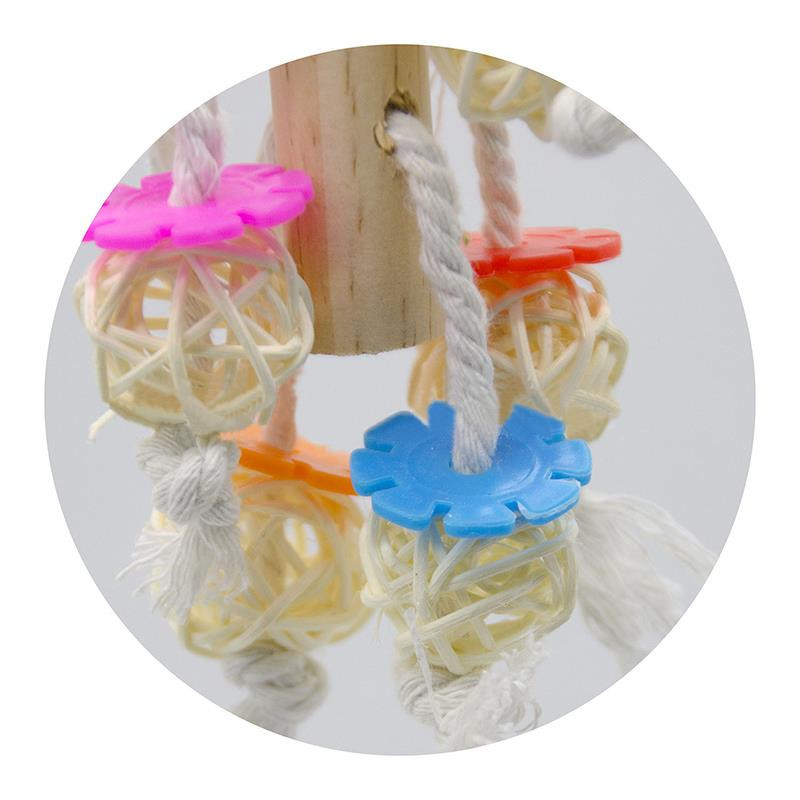 Papagaiļa košļājamā rotaļlieta putnu būris Piekārta rotaļlieta Smieklīga putna rotangpalmas bumbiņa kokvilnas virve Papagailis košļājamā rotaļlieta kokteiļa rotaļlieta putnu aksesuāri