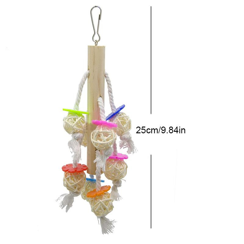 Papagaiļa košļājamā rotaļlieta putnu būris Piekārta rotaļlieta Smieklīga putna rotangpalmas bumbiņa kokvilnas virve Papagailis košļājamā rotaļlieta kokteiļa rotaļlieta putnu aksesuāri