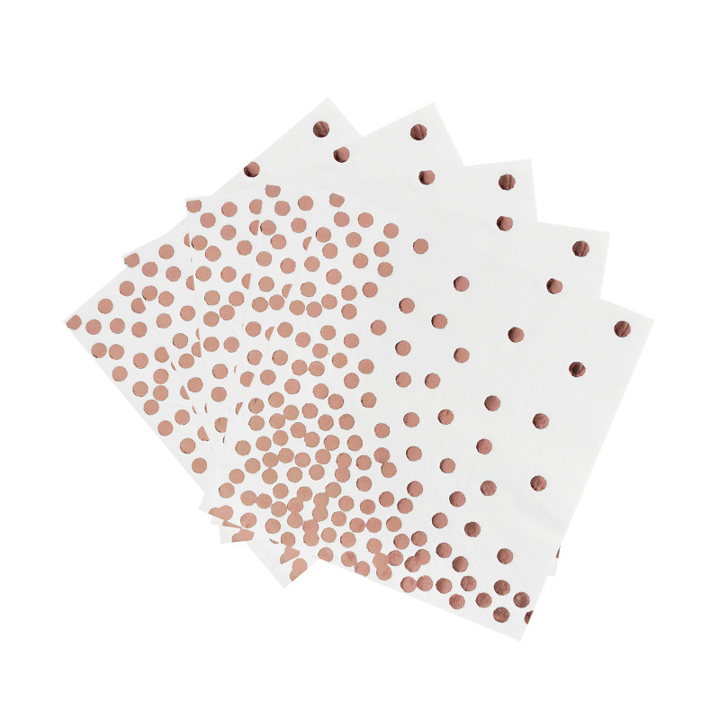 Rozā zelta ballīšu vienreizlietojamie trauki Papīra glāze Šķīvis Salvetes Dzimšanas dienas svinībām Kāzu piederumi Bērnu dušas priekšrocības