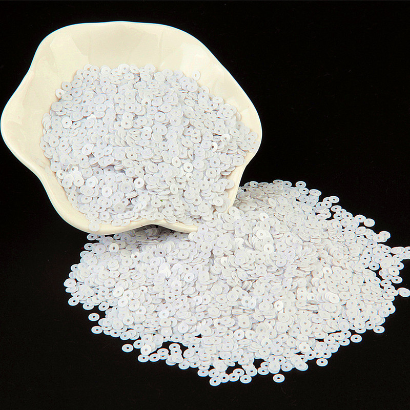 Balts sequin 3mm-30mm PVC kauss plakana apaļa vaļīga flitera Paillette šūšana kāzu amatniecība sievietēm DIY aksesuārs Lentejuelas Para Coser