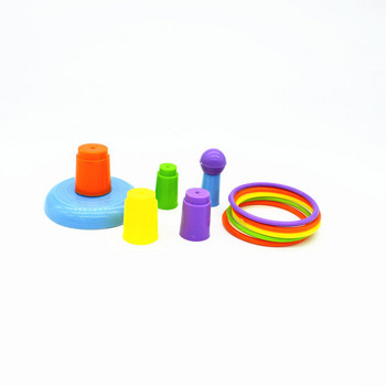 1 комплект цветни пръстени, регулируема разработка, интерактивна игра, консумативи за домашни любимци за папагал, мини накрайник, играчка, инструменти за обучение на дейности